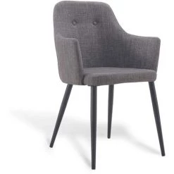 LÚZETE - FAUTEUIL GUNNAR GRIS PIEDS NOIRS - Gris