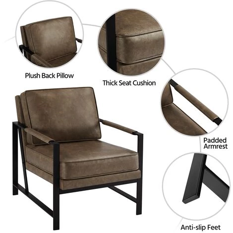 Yaheetech 2 Fauteuil De Salon Confortable Cadre Métal Fauteuil Chaise Pour Salon Chambre Salle De Séjour Bureau Intérieur 7 Yaheetech 2 Fauteuil De Salon Confortable Cadre Métal Fauteuil Chaise Pour Salon Chambre Salle De Séjour Bureau Intérieur – Image 5