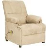 Fauteuil De Massage Inclinable Similicuir Daim Crème VidaXL -Pas Cher Fauteuil Magasin 42298649 1