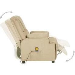 Fauteuil De Massage Inclinable Similicuir Daim Crème VidaXL -Pas Cher Fauteuil Magasin 42298649 4