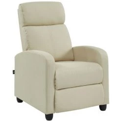 BAïTA Fauteuil Inclinable ALVA En Tissu écru Avec Fonction Push Back - Beige