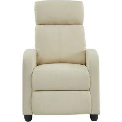 BAïTA Fauteuil Inclinable ALVA En Tissu écru Avec Fonction Push Back - Beige -Pas Cher Fauteuil Magasin 42332651 3