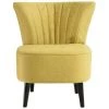 CACHAREL Fauteuil ANAEL En Tissu Jaune Au Look Rétro Fifties - Jaune