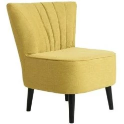 CACHAREL Fauteuil ANAEL En Tissu Jaune Au Look Rétro Fifties - Jaune -Pas Cher Fauteuil Magasin 42332654 4