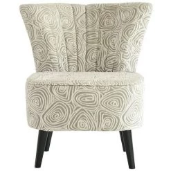 CACHAREL Fauteuil ANAEL En Tissu Beige Taupe Taranto Esprit Rétro Au Look Fifties - Beige
