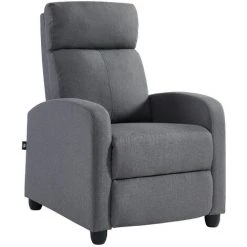 BAïTA Fauteuil Inclinable ALVA En Tissu Gris Avec Fonction Push Back - Gris