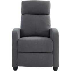 BAïTA Fauteuil Inclinable ALVA En Tissu Gris Avec Fonction Push Back - Gris -Pas Cher Fauteuil Magasin 42332685 3