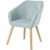 BAïTA Fauteuil HILDA En Tissu Bleu Ciel Avec Pieds En Bois - Bleu -Pas Cher Fauteuil Magasin 42332696 1