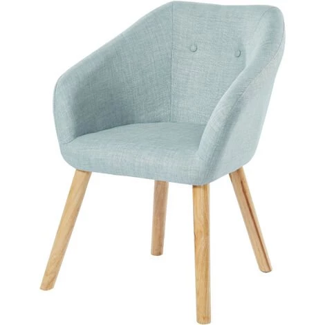 BAïTA Fauteuil HILDA En Tissu Bleu Ciel Avec Pieds En Bois - Bleu 3 BAïTA Fauteuil HILDA En Tissu Bleu Ciel Avec Pieds En Bois - Bleu