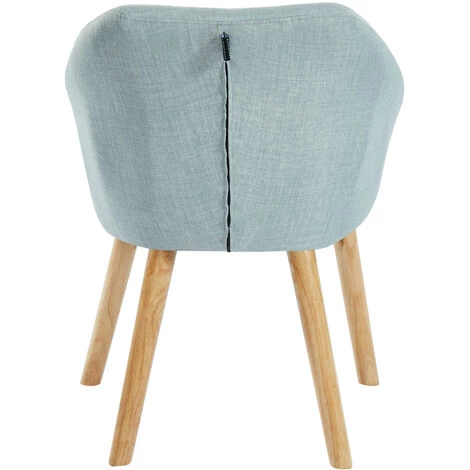 BAïTA Fauteuil HILDA En Tissu Bleu Ciel Avec Pieds En Bois - Bleu 6 BAïTA Fauteuil HILDA En Tissu Bleu Ciel Avec Pieds En Bois - Bleu – Image 4
