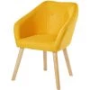 BAïTA Fauteuil HILDA En Tissu Jaune Avec Pieds En Bois - Jaune -Pas Cher Fauteuil Magasin 42332838 1