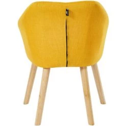 BAïTA Fauteuil HILDA En Tissu Jaune Avec Pieds En Bois - Jaune -Pas Cher Fauteuil Magasin 42332838 5