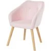 BAïTA Fauteuil HILDA En Tissu Rose Avec Pieds En Bois - Rose -Pas Cher Fauteuil Magasin 42332847 1