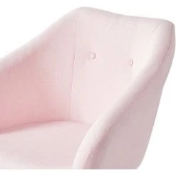 BAïTA Fauteuil HILDA En Tissu Rose Avec Pieds En Bois - Rose -Pas Cher Fauteuil Magasin 42332847 4