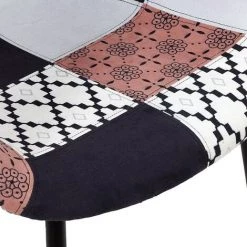 THE HOME DECO FACTORY Fauteuil Patchwork Mirage - Noir -Pas Cher Fauteuil Magasin 42417384 5