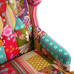 Versa Pink Patchwork Fauteuil Pour Salon, Canapé Confortable, 103x79x62cm - Rose -Pas Cher Fauteuil Magasin 42695776 3