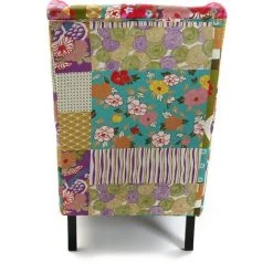 Versa Pink Patchwork Fauteuil Pour Salon, Canapé Confortable, 103x79x62cm - Rose -Pas Cher Fauteuil Magasin 42695776 4