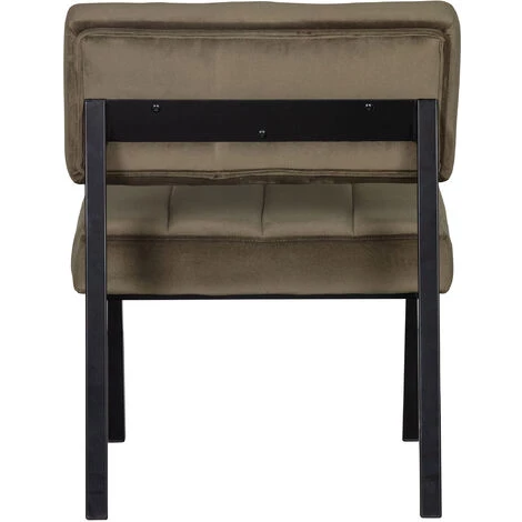 WHITELABEL Fauteuil Salon En Velours - Chaise Vert Armée - 72x55x74 Cm - Kaja - Vert 7 WHITELABEL Fauteuil Salon En Velours - Chaise Vert Armée - 72x55x74 Cm - Kaja - Vert – Image 5