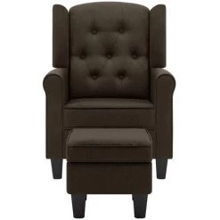 TRUE DEAL Fauteuil Avec Repose-pied Marron Tissu 9 TRUE DEAL Fauteuil Avec Repose-pied Marron Tissu -Pas Cher Fauteuil Magasin 42717565 3