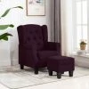 TRUE DEAL Fauteuil Avec Repose-pied Violet Tissu 1 TRUE DEAL Fauteuil Avec Repose-pied Violet Tissu -Pas Cher Fauteuil Magasin 42717568 1