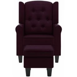 TRUE DEAL Fauteuil Avec Repose-pied Violet Tissu 9 TRUE DEAL Fauteuil Avec Repose-pied Violet Tissu -Pas Cher Fauteuil Magasin 42717568 3