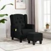 TRUE DEAL Fauteuil De Massage Avec Repose-pied Noir Tissu -Pas Cher Fauteuil Magasin 42717573 1