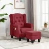 TRUE DEAL Fauteuil De Massage Avec Repose-pied Rouge Bordeaux Tissu