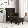 TRUE DEAL Fauteuil De Massage Avec Repose-pied Marron Foncé Tissu -Pas Cher Fauteuil Magasin 42717576 1