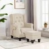 TRUE DEAL Fauteuil De Massage Avec Repose-pied Crème Tissu -Pas Cher Fauteuil Magasin 42717580 1