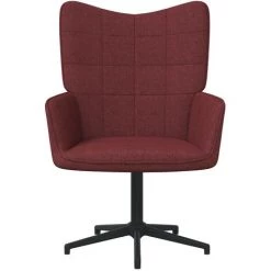 Chaise De Relaxation Tissu Avec Tabouret Rouge Bordeaux VidaXL -Pas Cher Fauteuil Magasin 42729588 2
