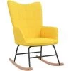 Chaise à Bascule Tissu Jaune Moutarde VidaXL 2 Chaise à Bascule Tissu Jaune Moutarde VidaXL -Pas Cher Fauteuil Magasin 42729650 1