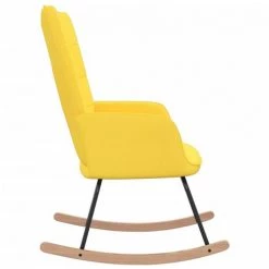 Chaise à Bascule Tissu Jaune Moutarde VidaXL 10 Chaise à Bascule Tissu Jaune Moutarde VidaXL -Pas Cher Fauteuil Magasin 42729650 4