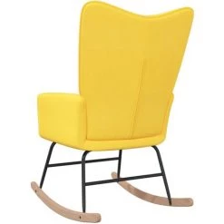 Chaise à Bascule Tissu Jaune Moutarde VidaXL 11 Chaise à Bascule Tissu Jaune Moutarde VidaXL -Pas Cher Fauteuil Magasin 42729650 5