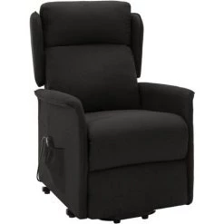 ASUPERMALL Fauteuil Inclinable Noir Tissu -Pas Cher Fauteuil Magasin 42733824 3