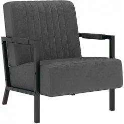 ASUPERMALL Fauteuil Gris Fonce Velours