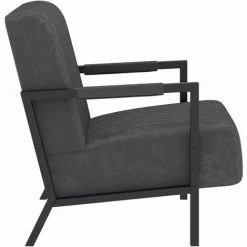 ASUPERMALL Fauteuil Gris Fonce Velours -Pas Cher Fauteuil Magasin 42733870 3