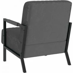 ASUPERMALL Fauteuil Gris Fonce Velours -Pas Cher Fauteuil Magasin 42733870 4