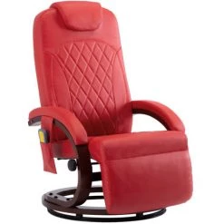 ASUPERMALL Fauteuil De Massage TV Rouge Similicuir 8 ASUPERMALL Fauteuil De Massage TV Rouge Similicuir -Pas Cher Fauteuil Magasin 42733873 2