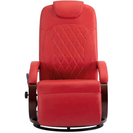 ASUPERMALL Fauteuil De Massage TV Rouge Similicuir 5 ASUPERMALL Fauteuil De Massage TV Rouge Similicuir – Image 3