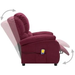 ASUPERMALL Fauteuil De Massage Inclinable Electrique Violet Tissu -Pas Cher Fauteuil Magasin 42733881 2