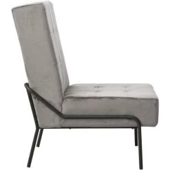 VidaXL Chaise De Relaxation 65x79x87 Cm Gris Clair Velours - Gris -Pas Cher Fauteuil Magasin 42801037 3