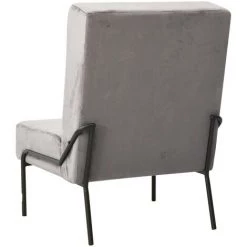 VidaXL Chaise De Relaxation 65x79x87 Cm Gris Clair Velours - Gris -Pas Cher Fauteuil Magasin 42801037 4