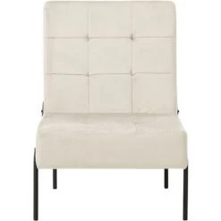 VidaXL Chaise De Relaxation 65x79x87 Cm Blanc Crème Velours - Crème -Pas Cher Fauteuil Magasin 42801049 2