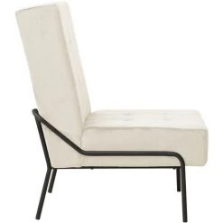 VidaXL Chaise De Relaxation 65x79x87 Cm Blanc Crème Velours - Crème -Pas Cher Fauteuil Magasin 42801049 3