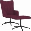 Chaise De Relaxation Avec Tabouret Tissu Violet VidaXL