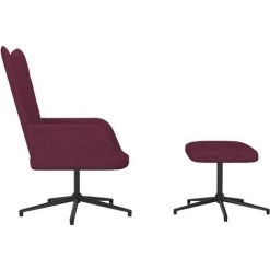 Chaise De Relaxation Avec Tabouret Tissu Violet VidaXL -Pas Cher Fauteuil Magasin 42801246 3