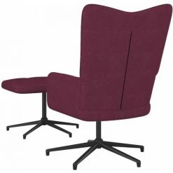 Chaise De Relaxation Avec Tabouret Tissu Violet VidaXL -Pas Cher Fauteuil Magasin 42801246 4