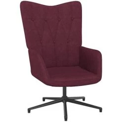 Chaise De Relaxation Avec Tabouret Tissu Violet VidaXL -Pas Cher Fauteuil Magasin 42801246 5