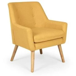 Paris Prix - Fauteuil Design En Tissu "luigi" 85cm Jaune