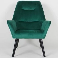 Paris Prix - Fauteuil Scandinave En Velours "xof" 101cm Vert -Pas Cher Fauteuil Magasin 42820432 2